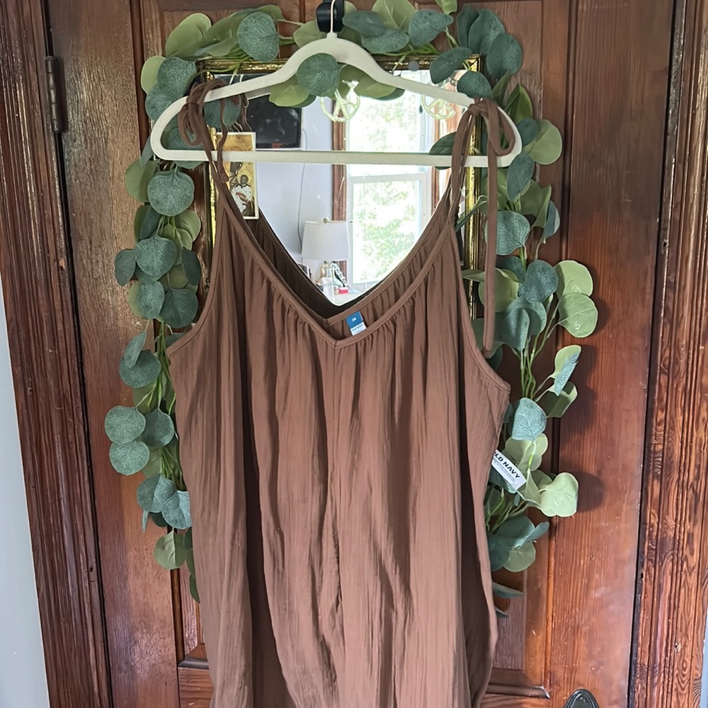 Brown flowy jumpsuit